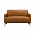 Sofa dwuosobowa sk¨®rzana br?zowa z drewna