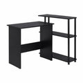 Czarne biurko z p¨®?kami z p?yty pil?niowej i metalu 120x60x75