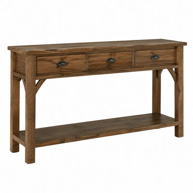 Konsola drewniana z 3 szufladami 120x35x80