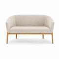 Sofa dwuosobowa tapicerowana jasnobe?owa d?b 130x75x80