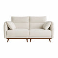 Sofa dwuosobowa z poliestru i drewna w kolorze