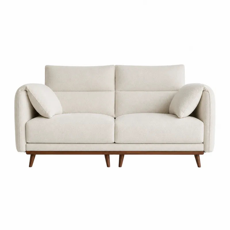Sofa dwuosobowa z poliestru i drewna w kolorze