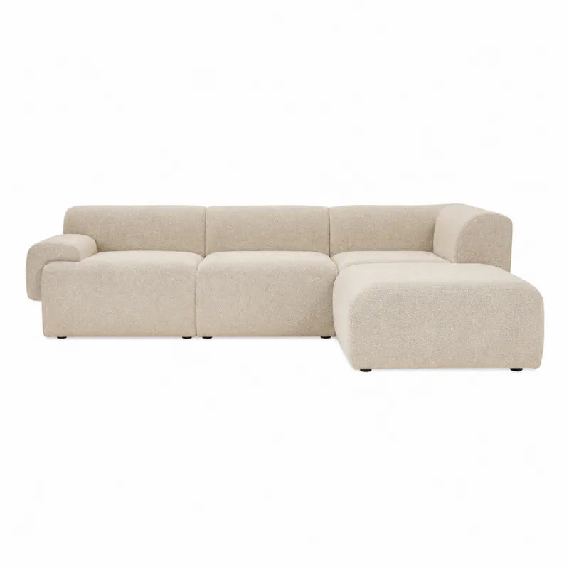 Be?owa modu?owa sofa z tkaniny boucl¨¦ 300