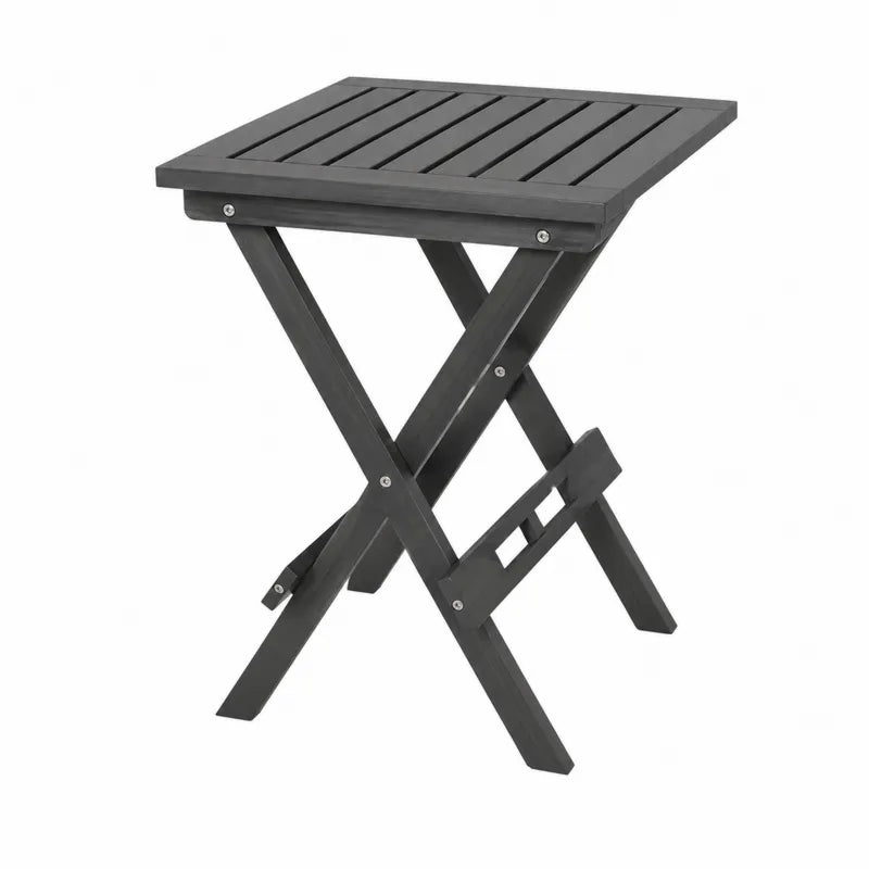 Sk?adany st¨®? ogrodowy z drewna akacjowego czarny 45x45x50