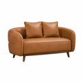 Dwuosobowa sofa ze sk¨®ry syntetycznej br?zowa 140