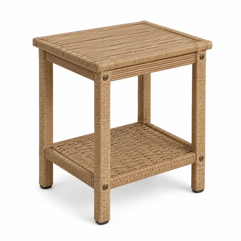 Stolik z technorattanu i stali 50x40x60 cm